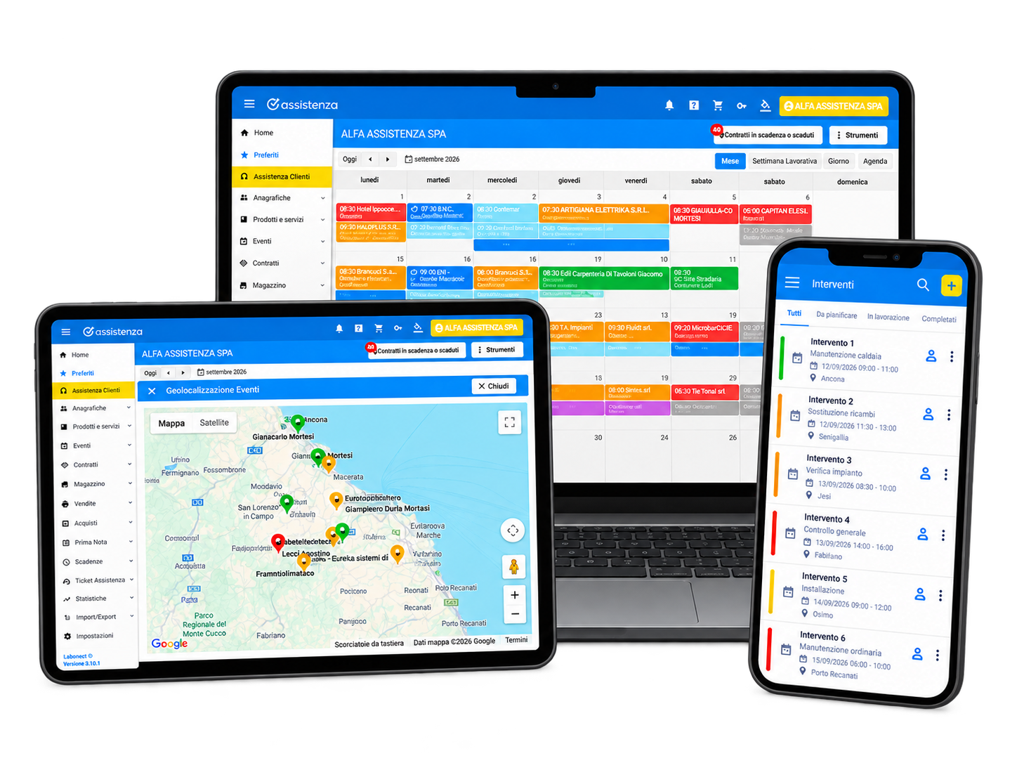 Software Assistenza su laptop, tablet e smartphone