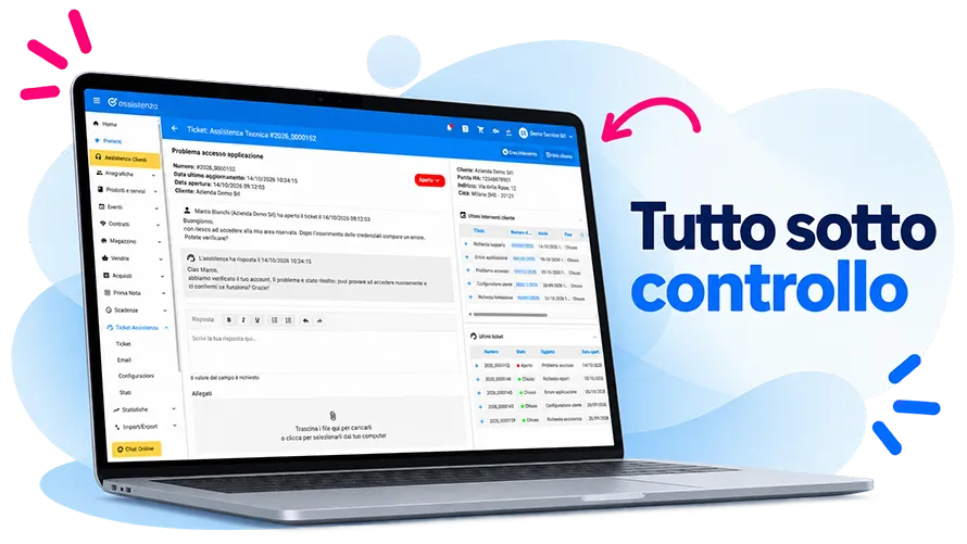 software gestione ticket assistenza clienti integrato